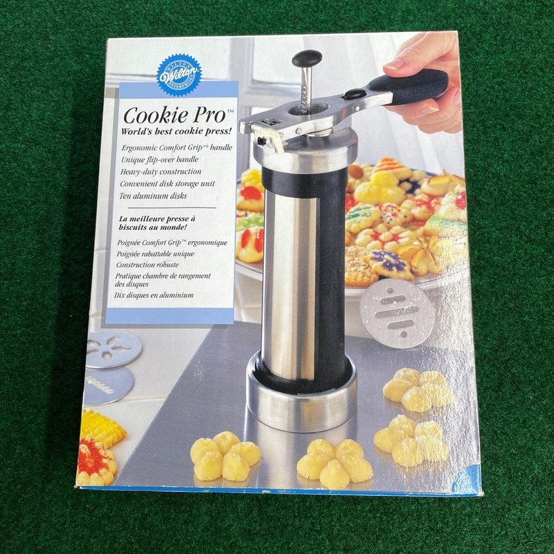 Wilton Cookie Pro 2104-4002 Stainless Steel and Aluminum Manual Press 10 Shapes gallery