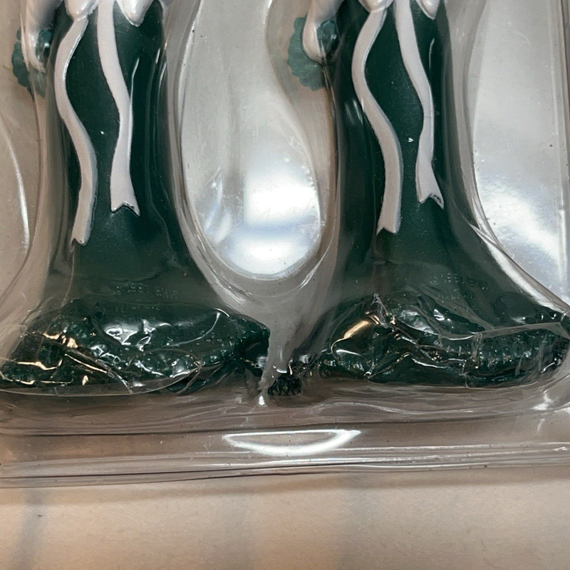 NOS 2 Vintage Wilton Bridesmaid Cake Toppers Figurines 4.5" Tall Green gallery