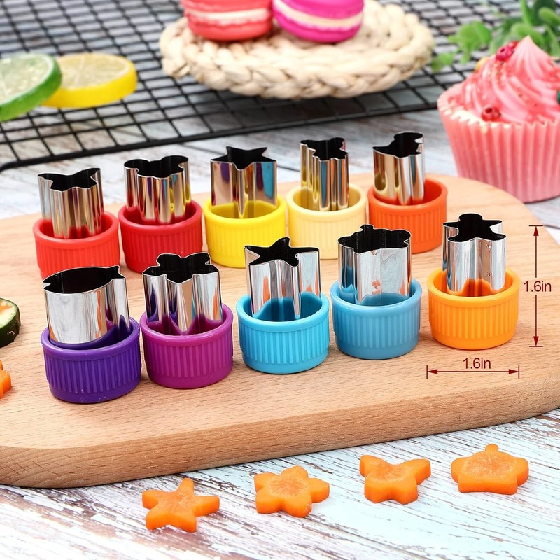 20PCS Vegetable Cutter Set, Mini Cookie Cutters, Food Shapers for Kids & Baking gallery