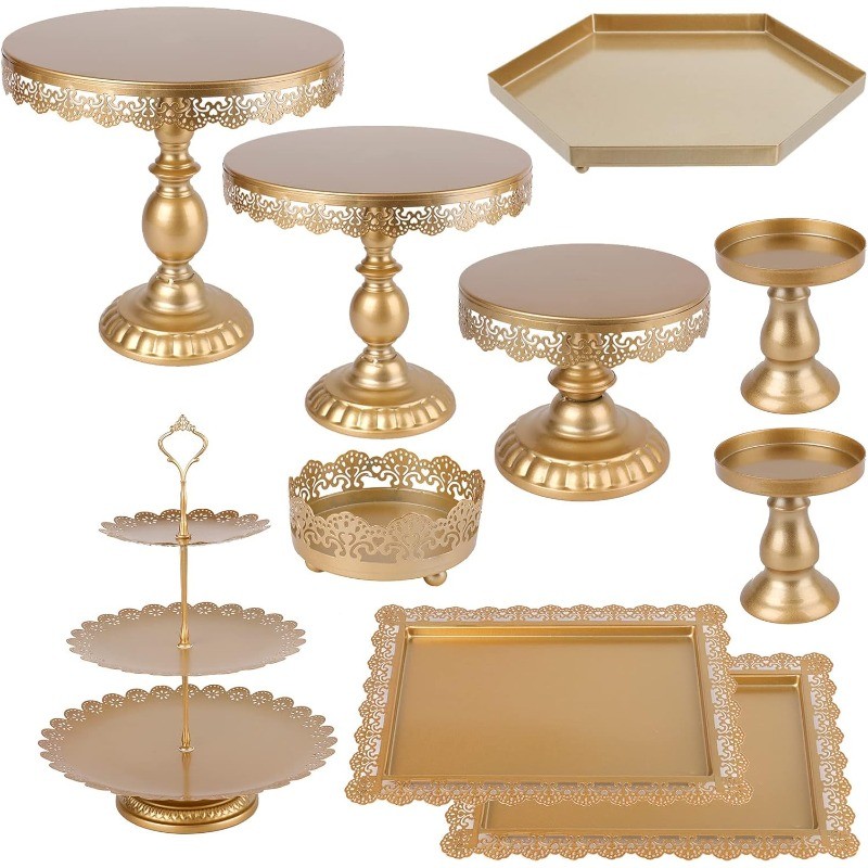 10 Pieces Cake Stands, Metal Cupcake Stand with Multiple Combination Styles
