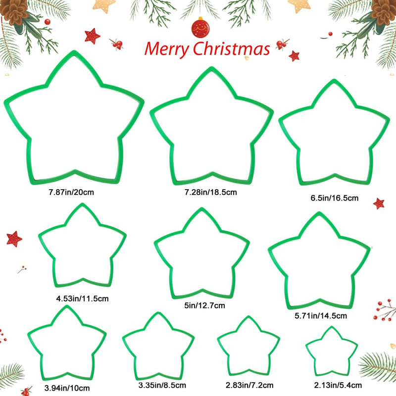 10Pcs 3D Christmas Tree Cookie Cutter Set-Star Cookie Cutters XMAS Decoration Fo gallery