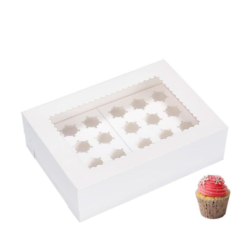 Mini Cupcake 6 Pack,Holds 24 Mini Cupcakes,Cupcake Holder, 14x10x4 Inch White…