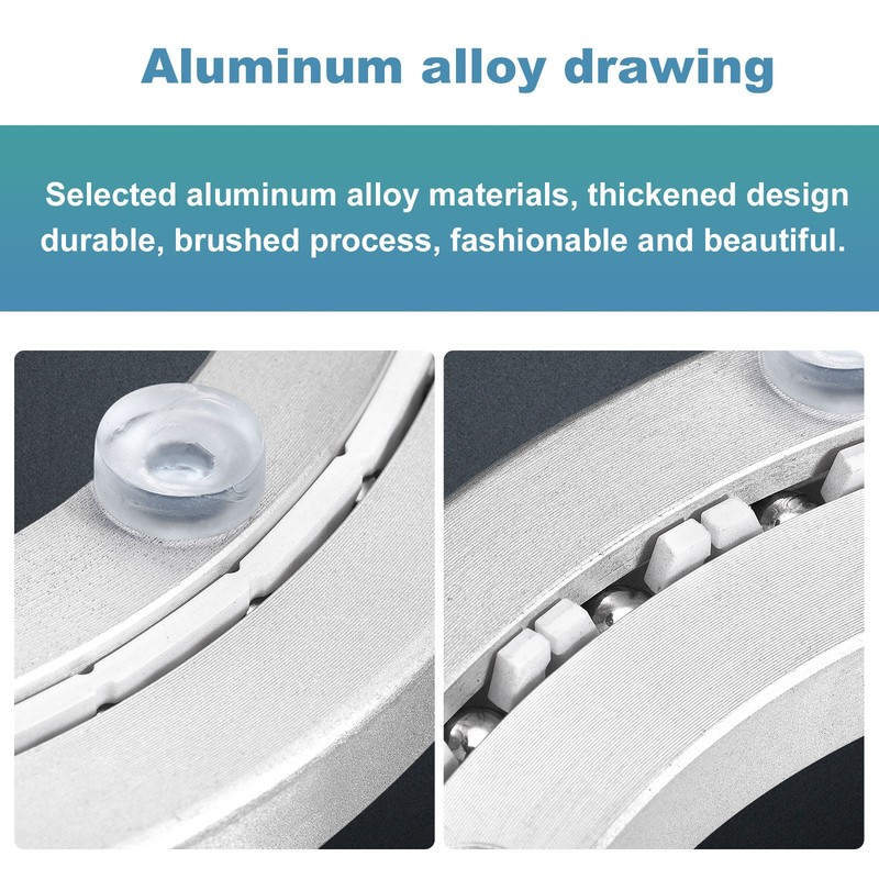 Aluminum Lazy Susan Metal Rotating Turntable 24" Mute for Dining-Table Silver gallery