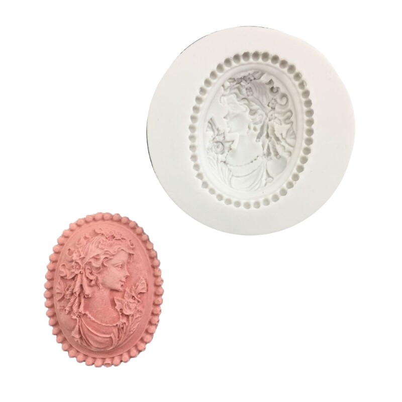 Portrait Seal Baking Mold Chocolate Candy Mold Oval-Frame Fondant Mold Cupcake