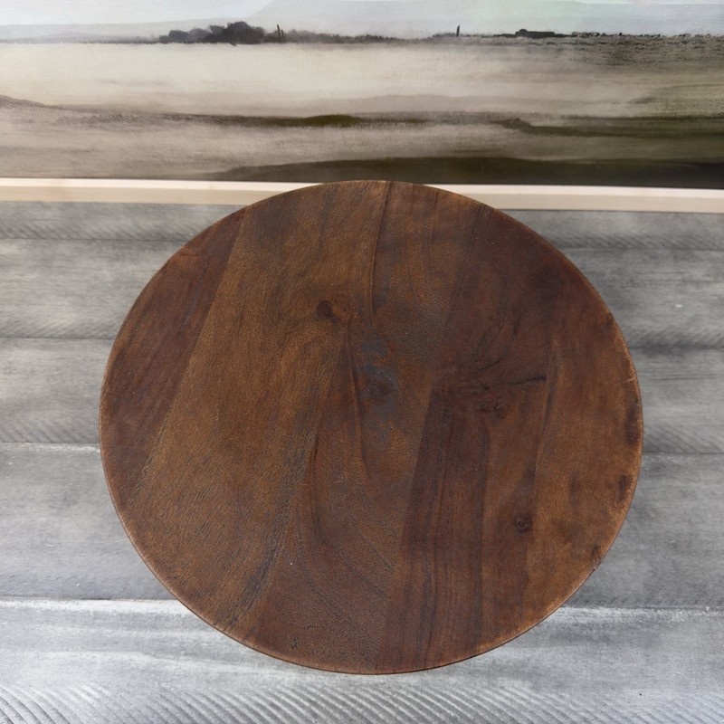 Pottery Barn Chateau Wood Cake Stand Dark Brown Finish Scuffed NWOB gallery