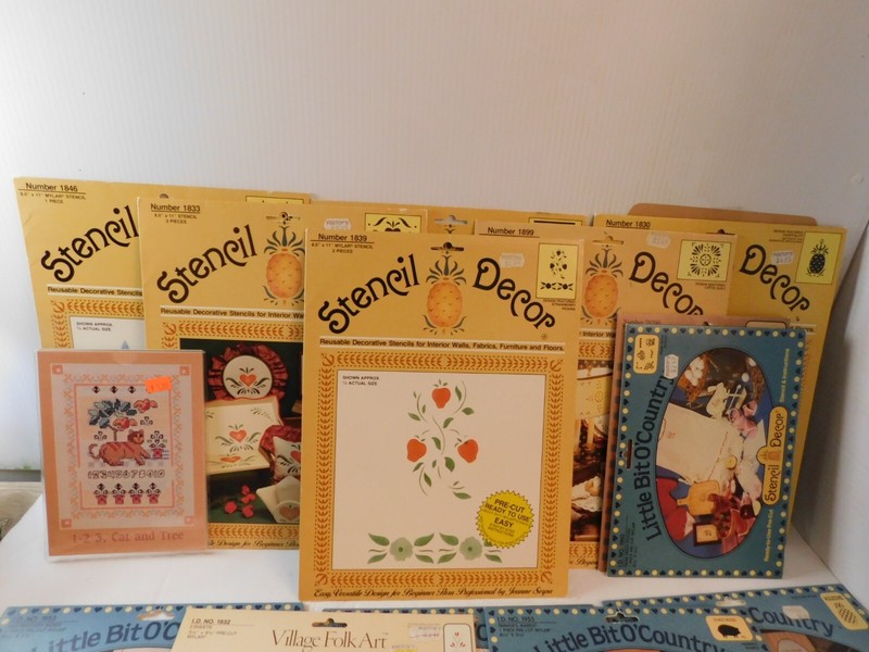 12 Stencil Decor, Templates 3 Cross Stitch Lot, 6/80 gallery