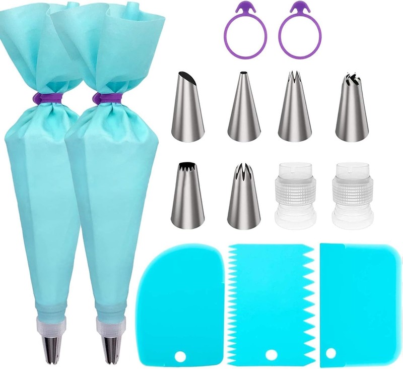 Piping Bags & Tips Set Cake Decorating Kit Supplies Frosting Piping Kit Baking