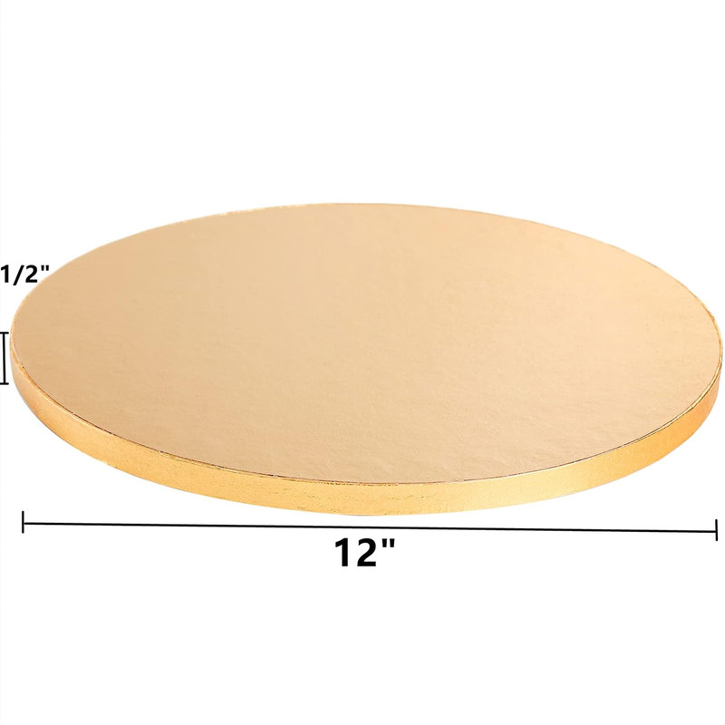 8 Pack Cake Circles 12 Inch Gold Foil Round Cake Boards Sturdy Corrugated for gallery