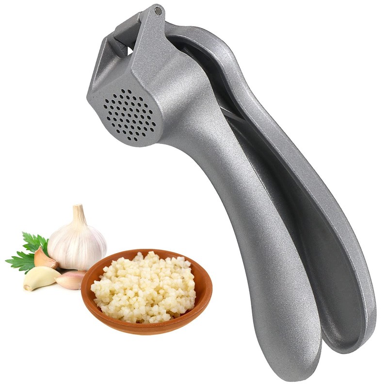 Garlic Press, Mincer Easy-squeeze Ergonomic Handle, Rust Proof, Silver gallery