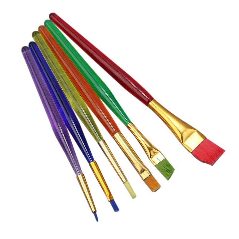 6 Pcs Painting Brushes Fondant Dusting Sugar Craft Cake Icing Tool Set