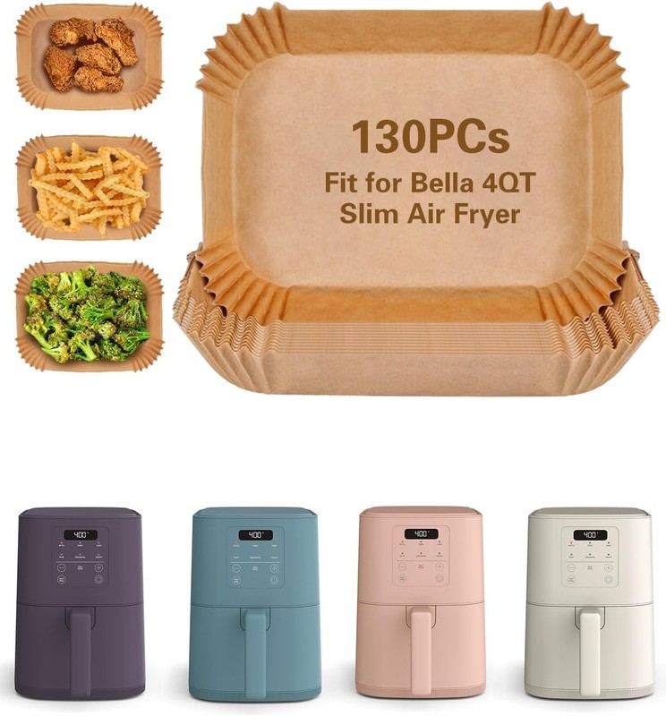 Air Fryer Disposable Paper Liner for Bella 4Qt Slim Air Fryer, 130PCs Food