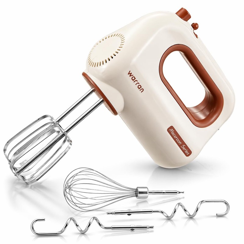 300W Compact Lightweight Hand Mixer, with Powerful Quiet DC Motor for Baking,…