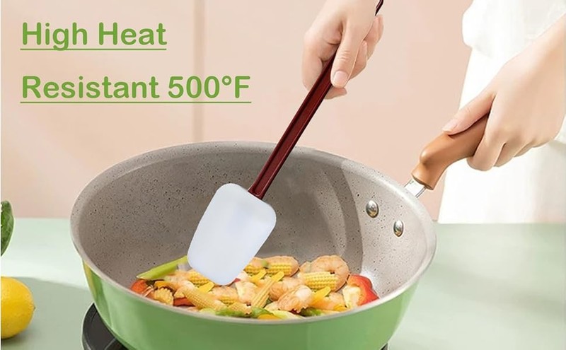10 INCH Silicone Spatulas Heat Resistant Heavy Duty Rubber Spatulas gallery