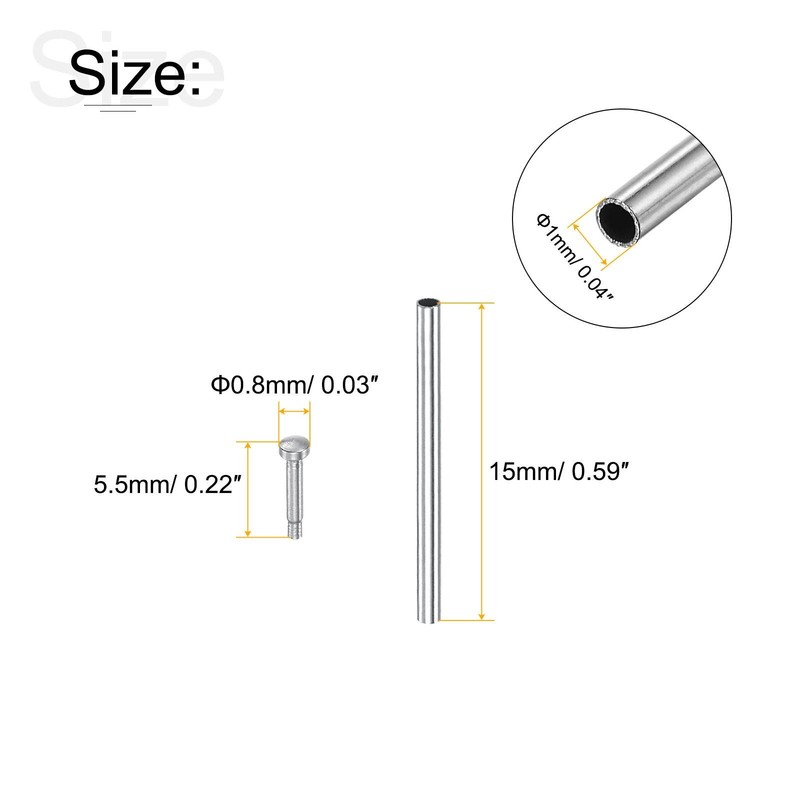 15x1mm tube clutch pins watch strap pressure bars pin 10pcs gallery