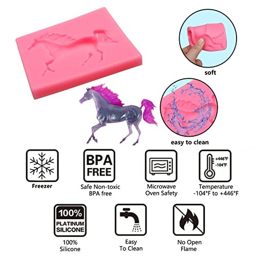 Horse Fondant Molds, 4 Packs, Elephant Animal Chocolate Silicone Molds for gallery