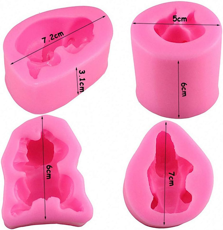 4Pcs/Set 3D Cute Newborn Sleeping Baby Silicone Molds for Fondant Chocolate Cand gallery