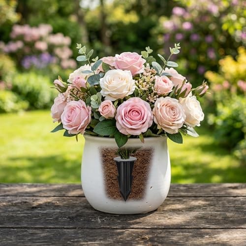 Pcs Memorial Artificial Flower Holder, Patio Garden Floral Ground 12 Black gallery