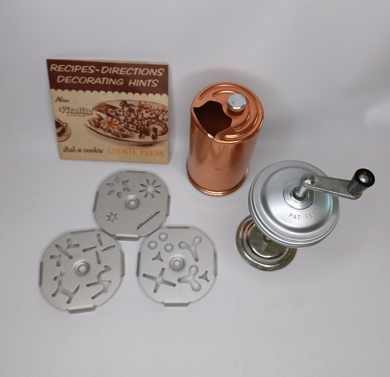 Vintage Vitality Aluminum Dial-A-Cookie Cookie Press W Instructions gallery