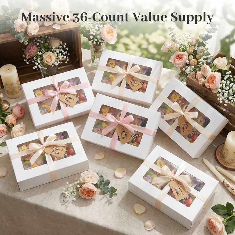 6 PCS White Cupcake Boxes 6 Count Containers Window Holding 36 Pastry Birthday gallery