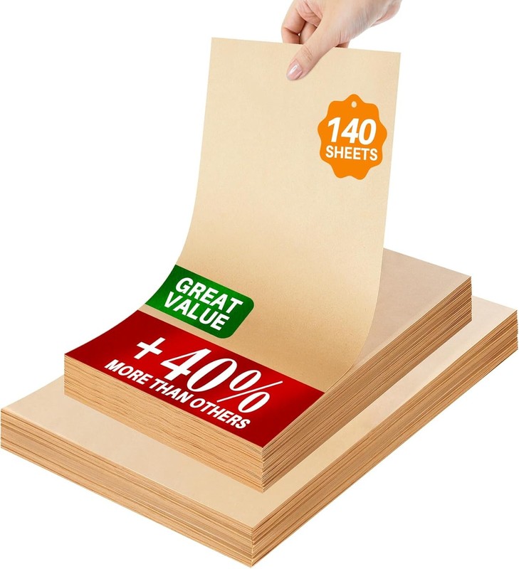 140 Parchment Paper Sheets 9×13 Inch | Precut Unbleached Baking Paper