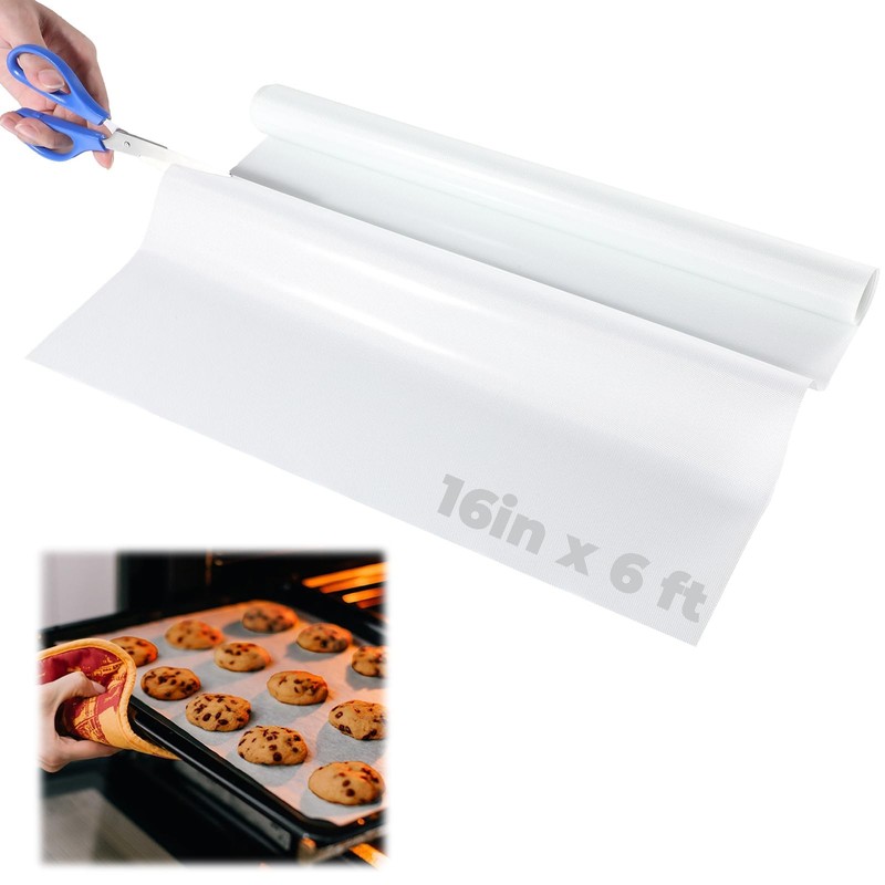 16IN x 6FT Silicone Baking Mat Roll – Large Food Grade 1″L x 1″W, White