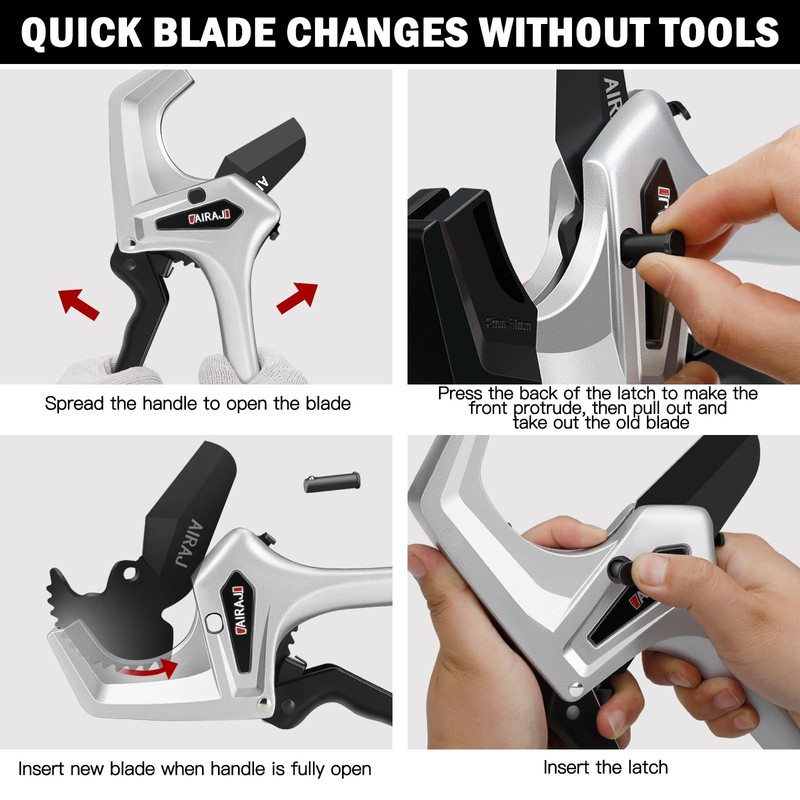 Airaj Ratchet Pvc Pipe Cutter Heavy Dutycuts Up To 3 Inchespvc Cutter One-Click gallery