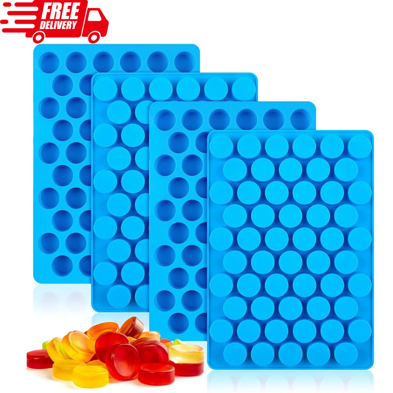 Round Candy Molds Silicone Molds for Hard Candy Gummy Caramels Chocolate 4 Pack