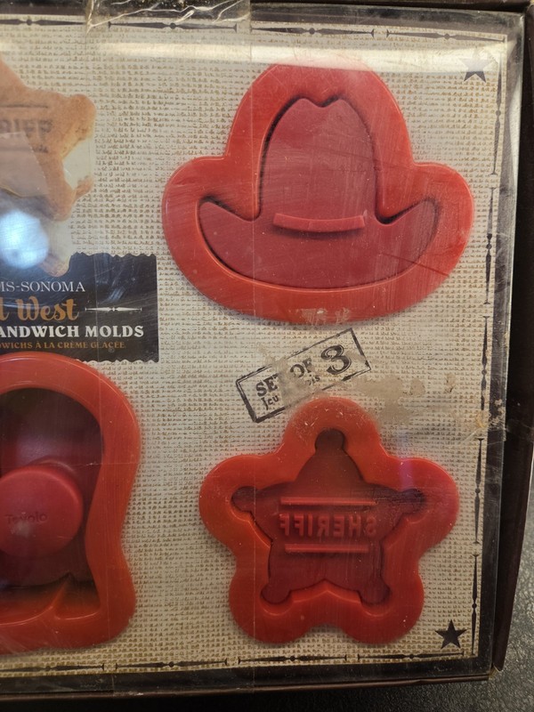 Williams-Sonoma Wild West Ice Cream Sandwich Molds Set 3 Tovolo Cowboy Hat Boots gallery