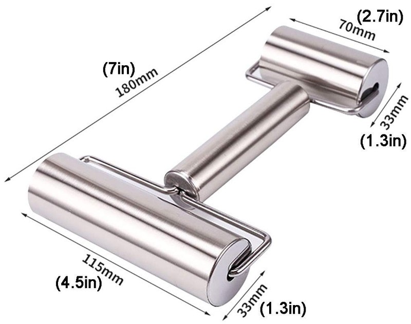 Stainless Steel Double Rolling Pin Pastry Pizza Dough Baker Metal Utensil gallery