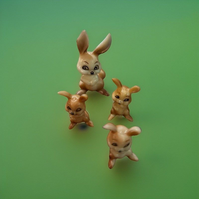 Wilton Rabbit Cake Toppers Vintage 1974 Easter Bunny Family Figurines