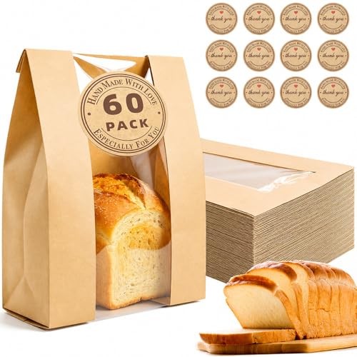 Homrelaxypcs Paper Bread Bags for Homemade Bread, Sourdough Bags with 60 gallery