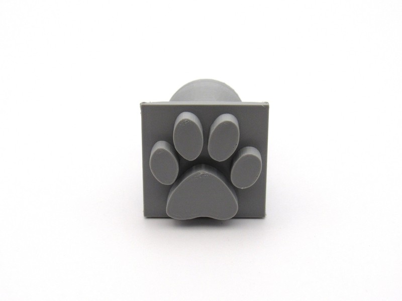 Paw Print Square Stamp with Cutter - square pendant stamp with cutter
