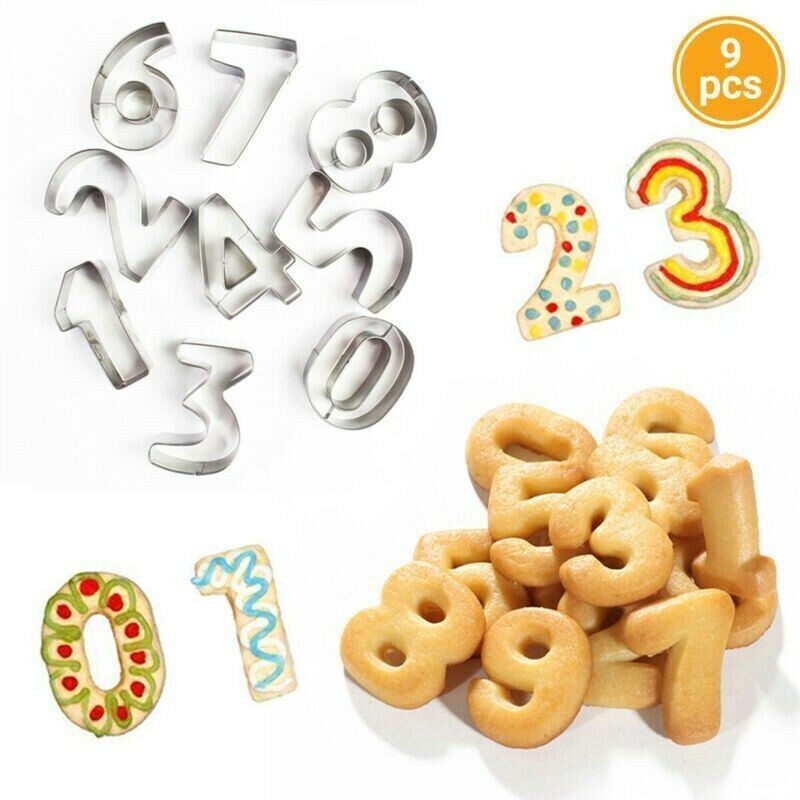 Cutters Cookie Stainless Large Steel Fondant Mould 0 Dough Pastry 9 to Numbers