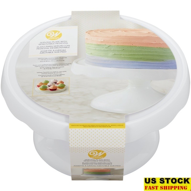 2-in-1 Cake Stand Serving Plate Pedestal Display Cake Holder Disposable Plastic