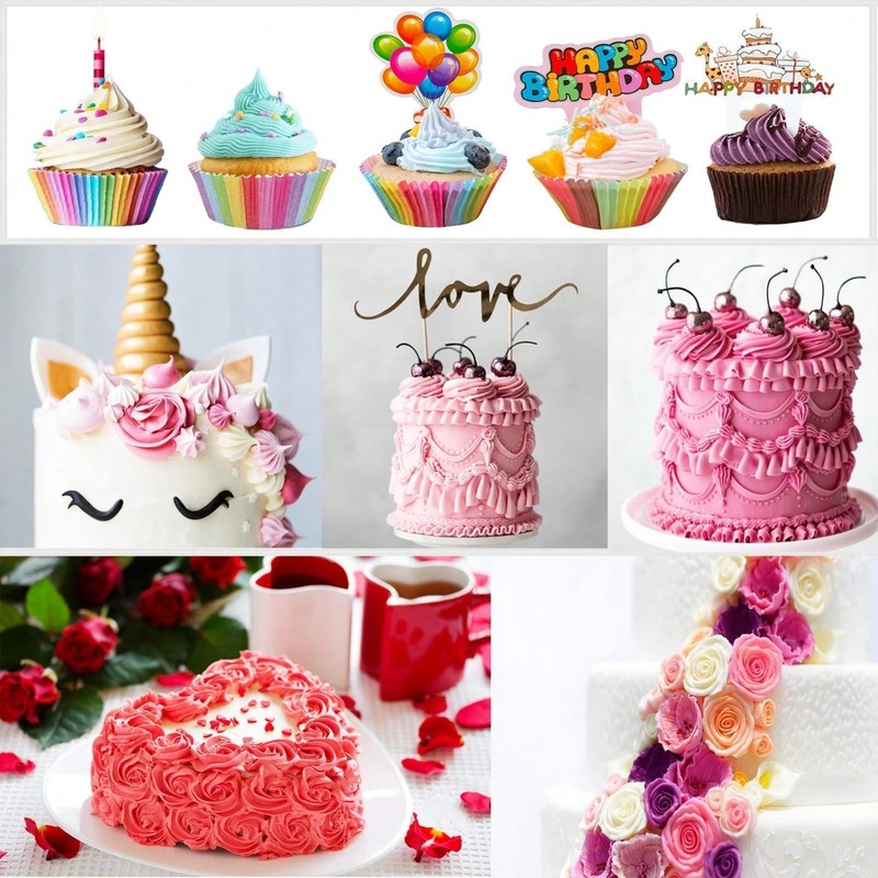 Beginner Cake Decorating Kit Turntable Piping Tools Creative Baking Set Easy Lea gallery