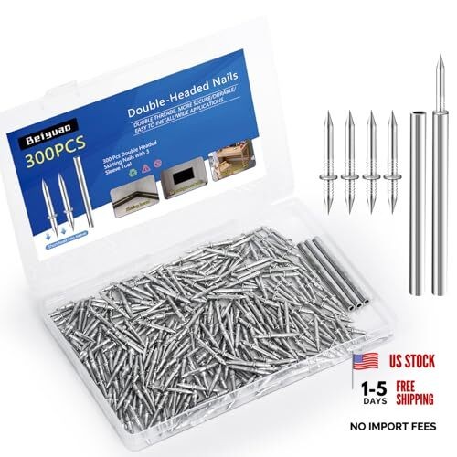 300 Count Double Headed Skirting Nails – Dual Direction Nails for Wooden