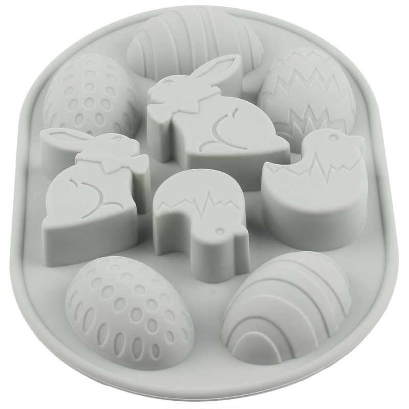 1 PCS 9 Cavity Easter Silicone Candy Mold Egg Bunny Chick Cake Decoration gallery