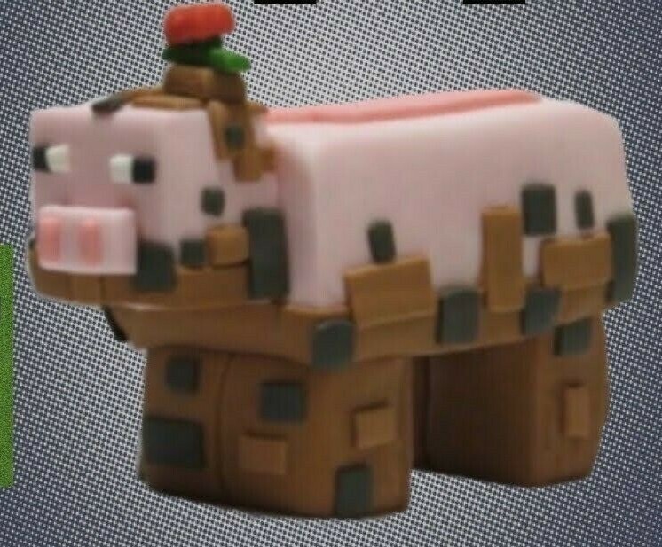 Handmade Cake Topper Decoration Muddy Pig from Minecraft Earth