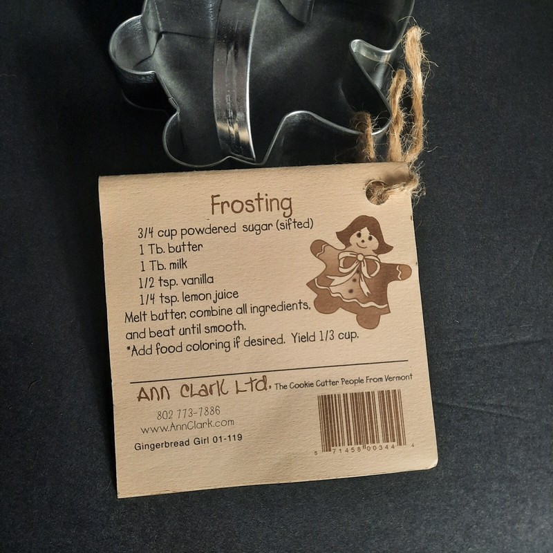 ANN CLARK Metal Large Cookie Cutter Handle Gingerbread Girl Recipe NEW Holiday gallery