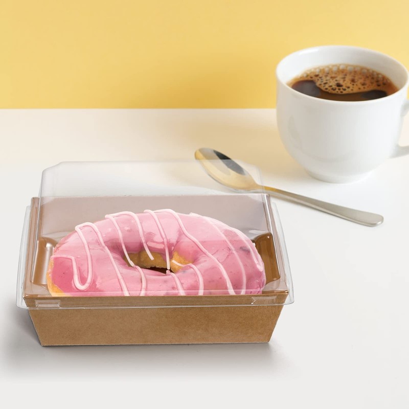 100 Pack Charcuterie Boxes with Clear Lids, 5.4"×5"×2.5" Paper Bakery Dessert... gallery
