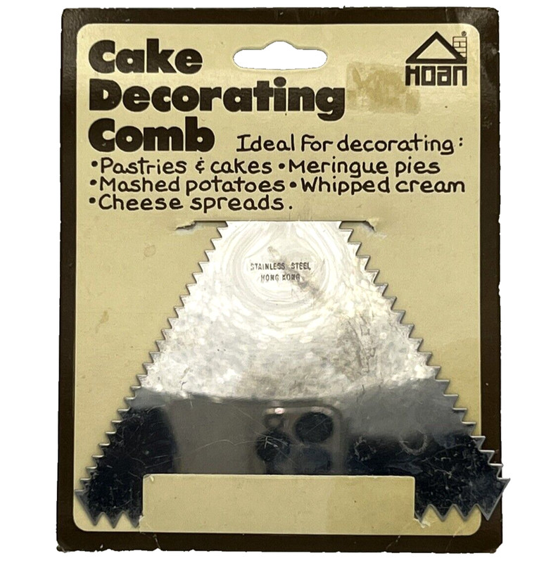 HOAN Cake Decorating Comb Stainless Steel Variable Teeth Icing Spreader Triangle
