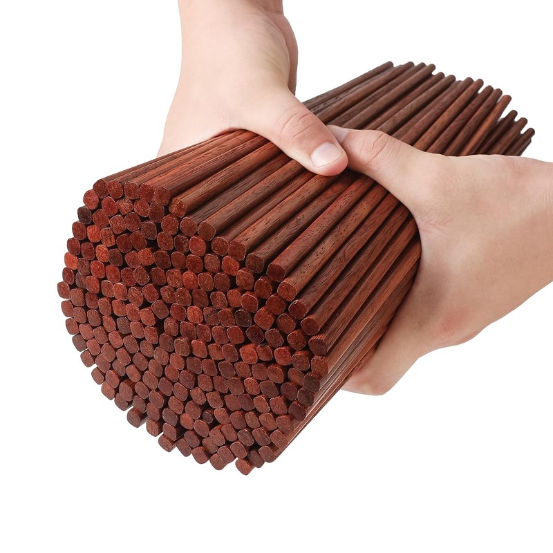 100 Pairs Bulk Wooden Chopsticks 9.5 Inches Brown, Reusable Disposable Dishwa…