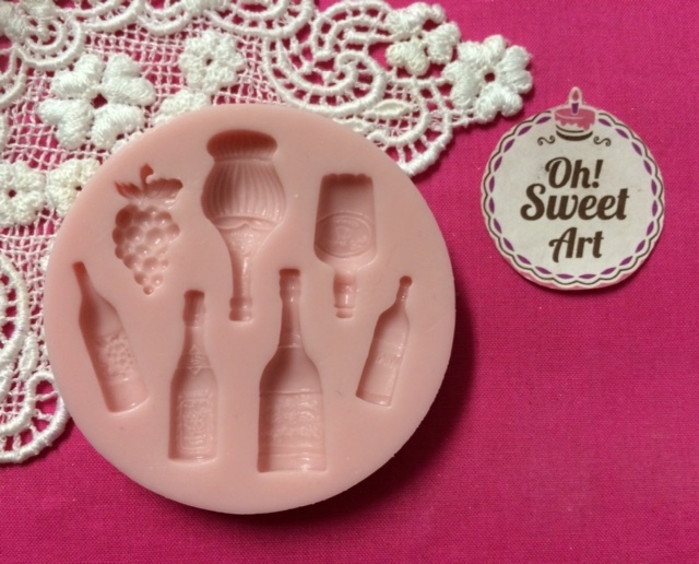 Wine Bottles Silicone Mold Food Cake soap fondant Decoration Cupcake (FDA)