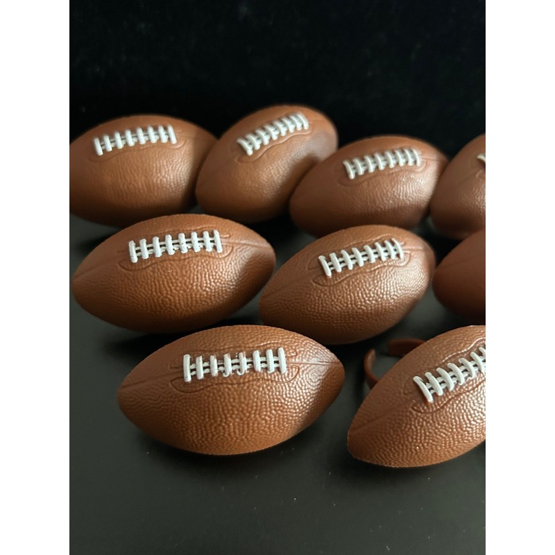 Football Cupcake Topper Rings Brown Good Plastic Sports Party Favors X 12