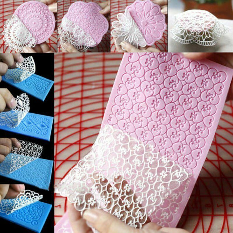 DIY Lace Silicone Mold Mould Sugar Craft Fondant Mat Cake Decorating Baking Tool gallery