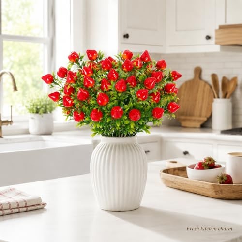 pcs Artificial Strawberry Branch, Simulated Strawberry Bouquet, Realistic 5 gallery