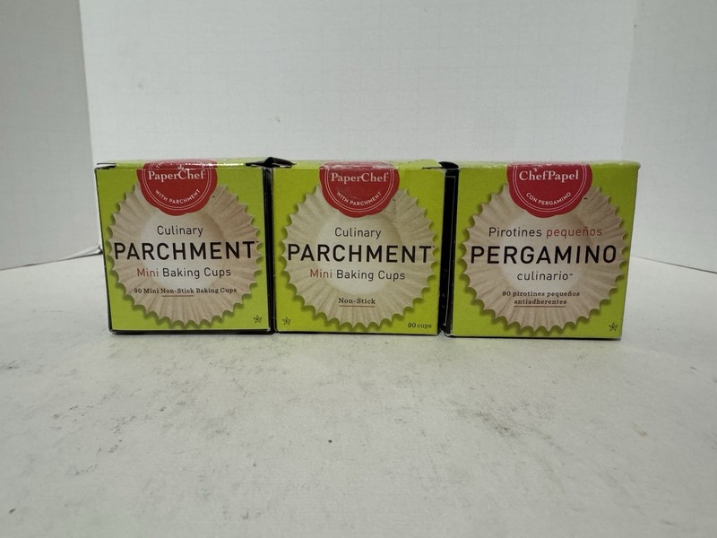 PaperChef Culinary Parchment Mini Baking Cups 90CT – BOX OF 3