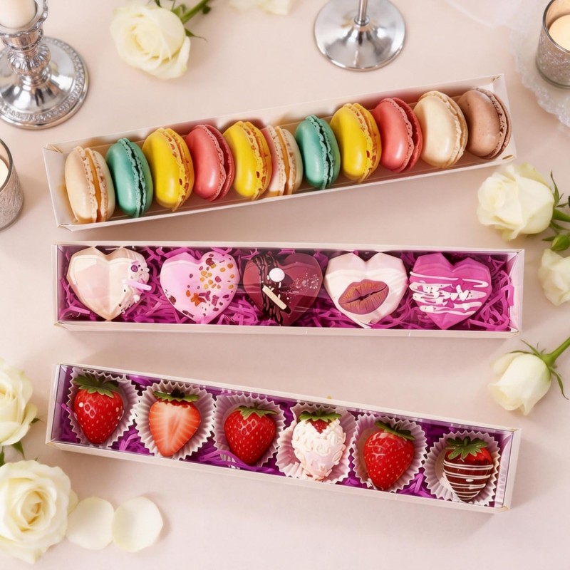 10Pack 12x2.36x2 Inch Chocolate Covered Strawberry Boxes with Clear Lids, Dra... gallery