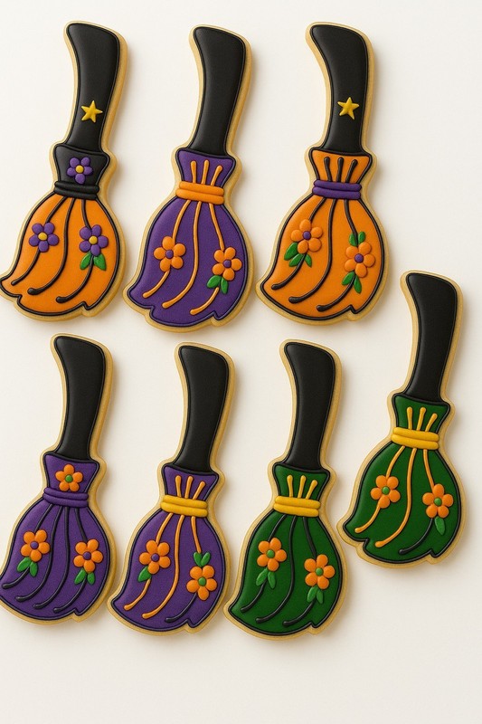 Whimsical Halloween Witches Wizard Broom 5'' Cookie Cutter Metal gallery
