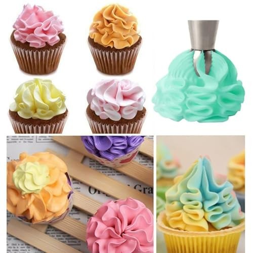 Russian Ball Piping Tip Set, 4-Piece Stainless Steel Cream Nozzles, Style 5 gallery